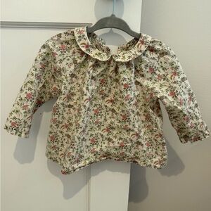 Bonpoint Floral baby girl Shirt with Peter Pan Collar
